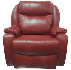 Hercules Crimson Leather Power Recliner with USB Charging