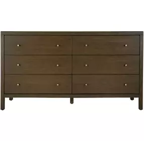 Mendel Walnut 6 Drawers Dresser