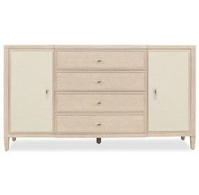 Horizon Beige Upholstered 4 Drawer Dresser