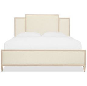 Melange Beige Upholstered Queen Panel Bed