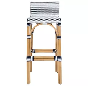 Serienna White and Navy Bar Stool