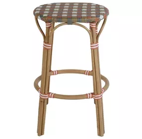 Ballito French Orange and Brown Bar Stool