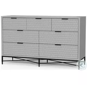 Milo Light Slate Gray 7 Drawer Dresser