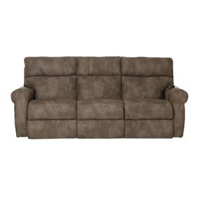 Tranquility Pewter Lay Flat Power Reclining 87" Sofa with Power Lumbar and Heat Massage