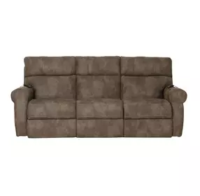 Tranquility Pewter Lay Flat Power Reclining 87" Sofa with Power Lumbar and Heat Massage