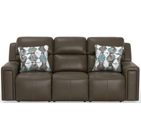 Arezzo Chocolate 87" Power Headrest Power Reclining Sofa