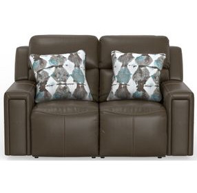Arezzo Chocolate Zero Gravity Power Reclining Loveseat with Power Headrest