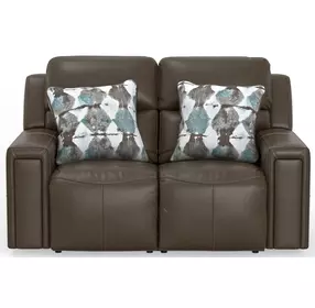 Arezzo Chocolate Zero Gravity Power Reclining 62" Loveseat with Power Headrest