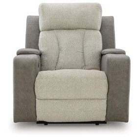 Point Clear Sisal Power Recliner with USB Charging and Lumbar Support