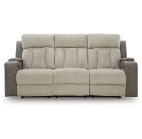 Point Clear Sisal 87" Power Reclining Sofa with USB Charging and LED