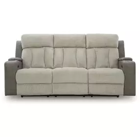 Point Clear Sisal 87" Power Reclining Sofa with USB Charging and LED