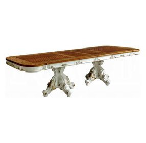 Picardy Antique Pearl and Cherry Oak 120" Extendable Rectangular Dining Table