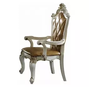 Picardy Butterscotch Upholstered Arm Chair with Nailhead Trim Set of 2