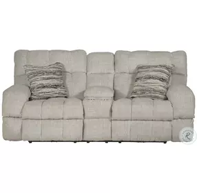 Ashland Buff Lay Flat Power Reclining Console 86" Loveseat