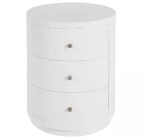 Nora Smooth White Round End Table