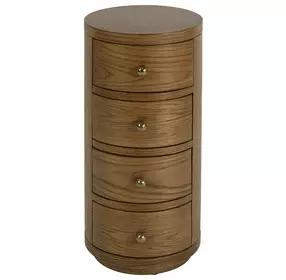 Nora Light Natural Round 4 Drawer End Table