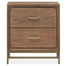 Fernholt Belgian Wheat and Coffee Bean 2 Drawer Nightstand with USB Charging