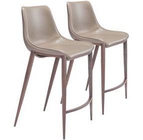 Magnus Chair Gray And Walnut Counter Chair Set Of 2