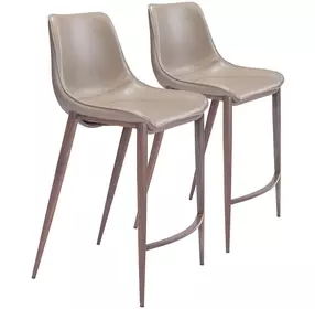Magnus Chair Gray And Walnut Counter Chair Set Of 2