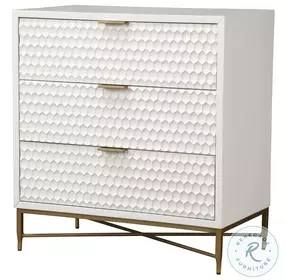 White Pearl 3 Drawer Small Chest
