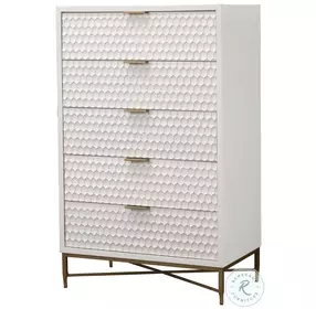 White Pearl 5 Drawer Chest