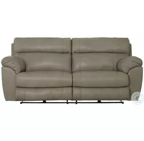 Costa Putty Leather Lay Flat Power Reclining 91" Sofa