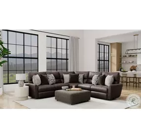 Royster Sable Deep Seat Power Reclining Sectional with Cocktail Ottoman