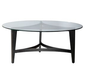 Capri Espresso Round Glass Top Cocktail Table