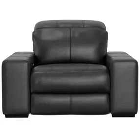 Ferrara Black Leather Zero Gravity Power Recliner with Power Headrest and USB Charging