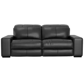 Ferrara Black Leather 93" Zero Gravity Power Reclining Sofa with Power Headrest and USB Charging