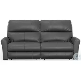 Fredda Anthracite Lay Flat Power Reclining 82" Sofa with Power Headrest And Zero Gravity