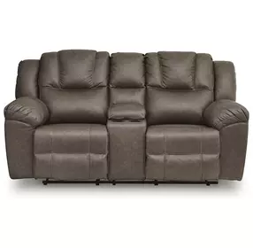 Windsley Driftwood 82" Reclining Loveseat with Console