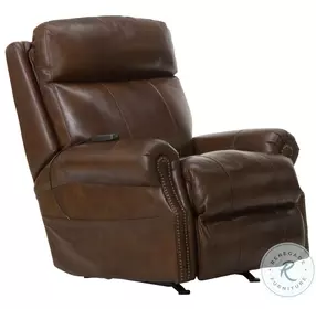Vito Brown Rocker Power Recliner with Power Headrest And Lumbar