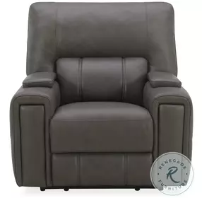Hudson Oasis Coal Leather Triple Power Wall Hugger Reclining Chair