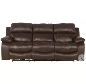 Positano Cocoa Leather Power Reclining 90" Sofa