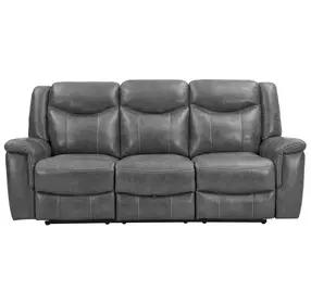 Conrad Gray 88" Reclining Sofa With Drop Down Table