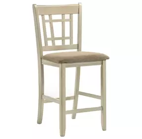 Mission Casuals Brown Upholstered Lattice Stool Set of 2