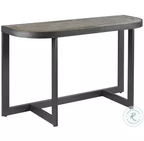 Graystone Rustic Dark Oak And Wrought Iron Metal Sofa Table
