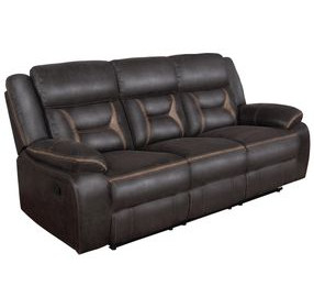 Greer Dark Brown Reclining Sofa