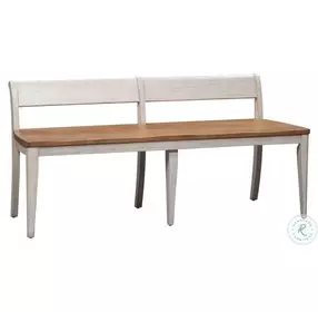 Farmhouse Reimagined Antique White And Chestnut Bench