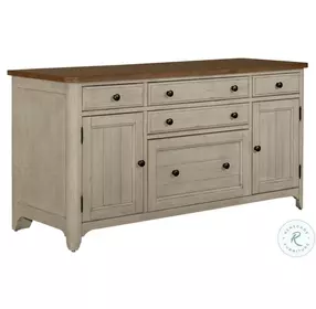 Farmhouse Reimagined Antique White And Chestnut Door Credenza