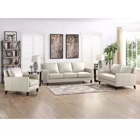 Arden Vanilla Leather Living Room Set
