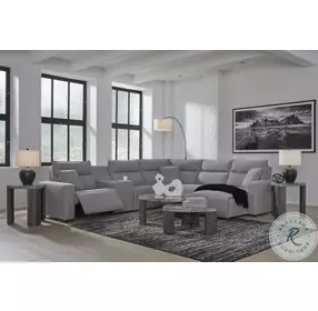 Modmax Salt And Pepper Performance Fabric 6 Piece Power Reclining Sectional with RAF Chaise