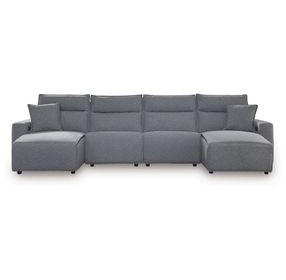 Modmax Salt And Pepper Performance Fabric 4 Piece Power Reclining Sectional with Chaise
