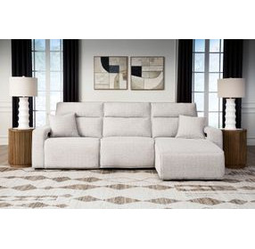 Modmax II Stone Performance Fabric 3 Piece Modular Power Reclining Sectional Sofa Chaise with USB Charging