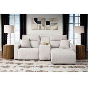 Modmax II Stone Performance Fabric 3 Piece Modular Power Reclining Sectional with Chaise and USB Charging