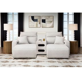 Modmax II Stone Performance Fabric 3 Piece Modular Power Reclining Sectional with LAF Power Chaise and USB Charging