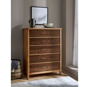Nordhaven Clear Maple and Nordic Walnut 5 Drawer Chest