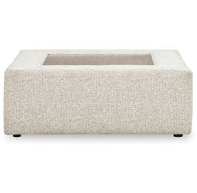 Stonecroft Manor Snowstone Upholstered Square Oversized Accent Ottoman