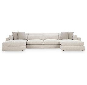 Stonecroft Manor Snowstone 4 Piece Modular Sectional Chaise with Pillows